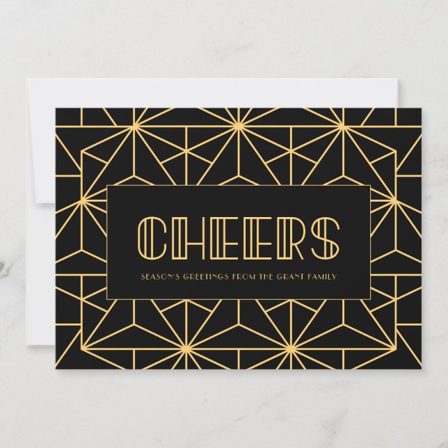 Cheers Retro art deco Holidays Card (Front)
