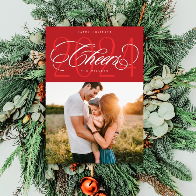 Cheers rouges au Carte photo de Noël 2024 (Créateur téléchargé)