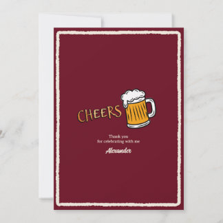 Cheers Rustic Beer Milestone Birthday Thank You Card