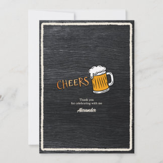 Cheers Rustic Beer Milestone Birthday Thank You Card