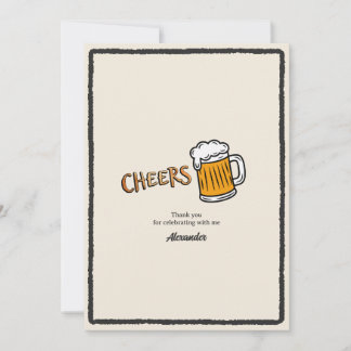 Cheers Rustic Beer Milestone Birthday Thank You Card