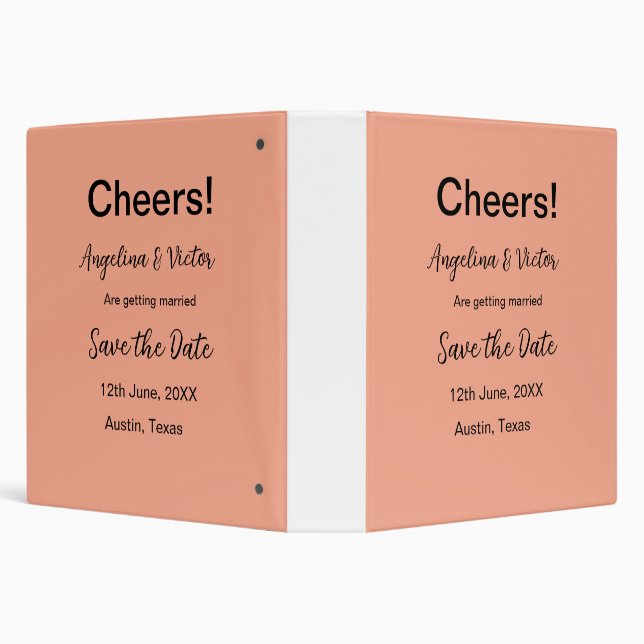 Cheers save the date simple minimal modern elegant binder (Background)
