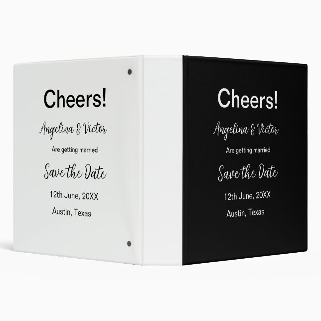 Cheers save the date simple minimal modern elegant binder (Background)