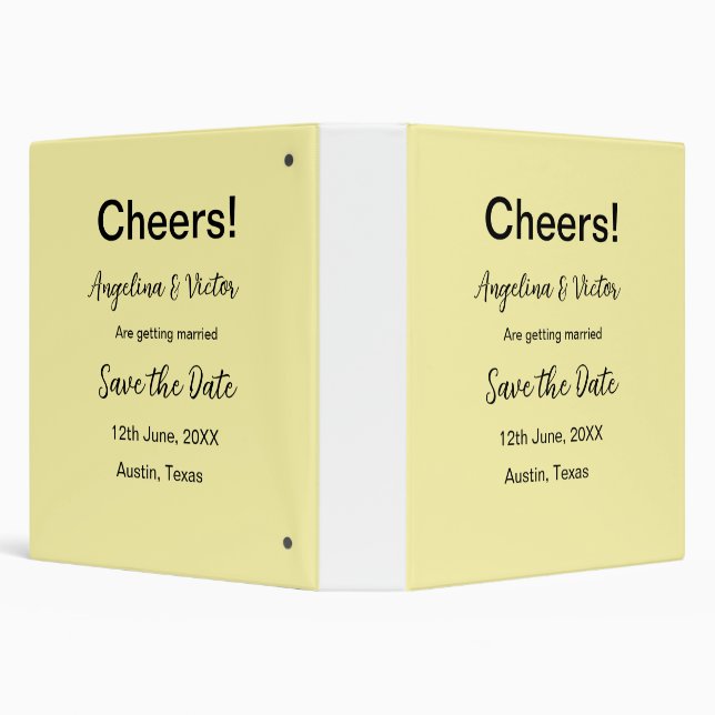 Cheers save the date simple minimal modern elegant binder (Background)