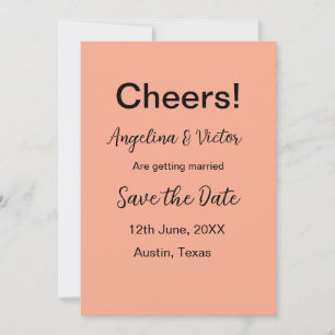 Cheers save the date simple minimal modern elegant invitation