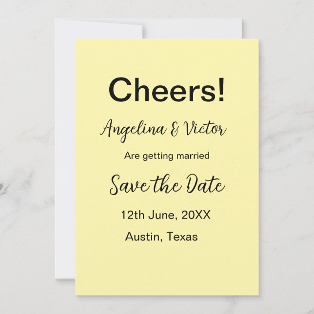 Cheers save the date simple minimal modern elegant invitation (Front)