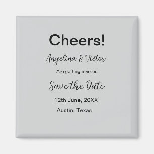 Cheers save the date simple minimal modern elegant magnet