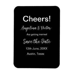 Cheers save the date simple minimal modern elegant magnet