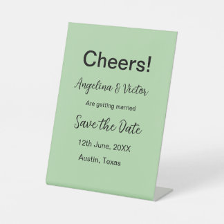 Cheers save the date simple minimal modern elegant pedestal sign