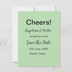 Cheers save the date simple minimal modern elegant postcard