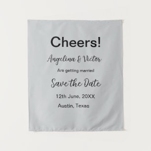 Cheers save the date simple minimal modern elegant tapestry