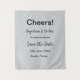 Cheers save the date simple minimal modern elegant tapestry