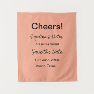 Cheers save the date simple minimal modern elegant tapestry