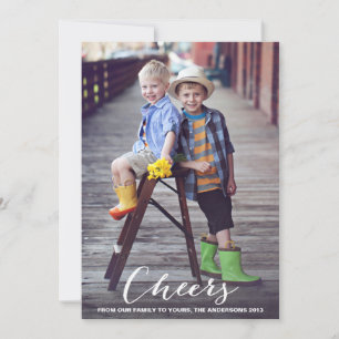 CHEERS SCRIPT   HOLIDAY PHOTO CARD