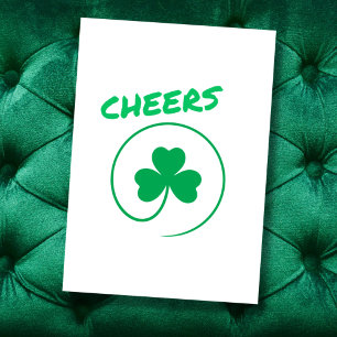 Cheers Shamrock Clover Elegant All Purpose Blank Card