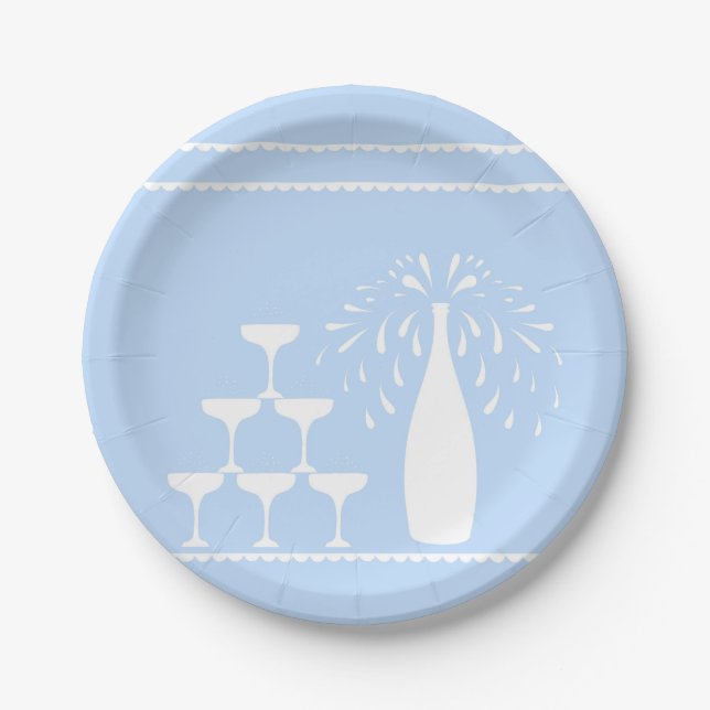 Cheers Silhouette Paper Plate (Front)