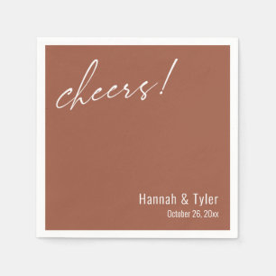 Cheers! Simple Elegance Wedding Terracotta Napkin