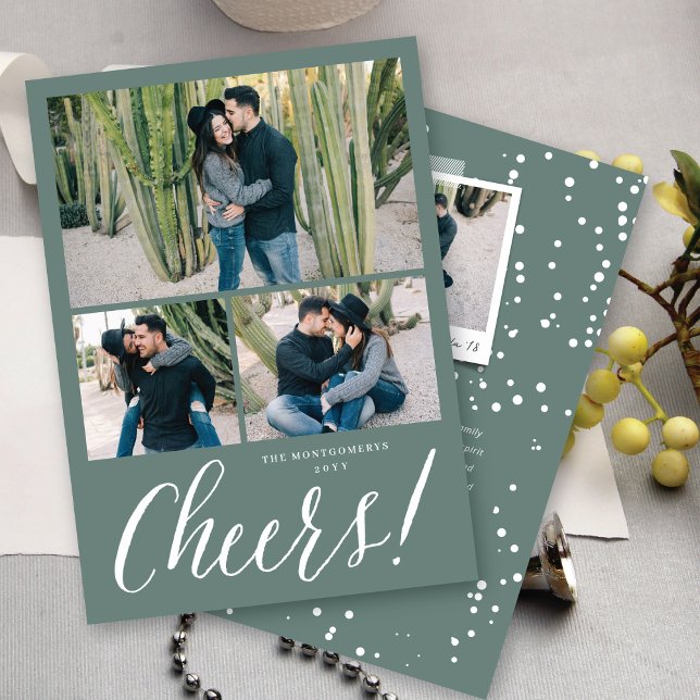 Cheers Simple Script Modern Holiday Photo Card (Creator Uploaded)