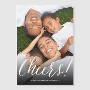 Cheers Simple Script Modern Holiday Photo Postcard