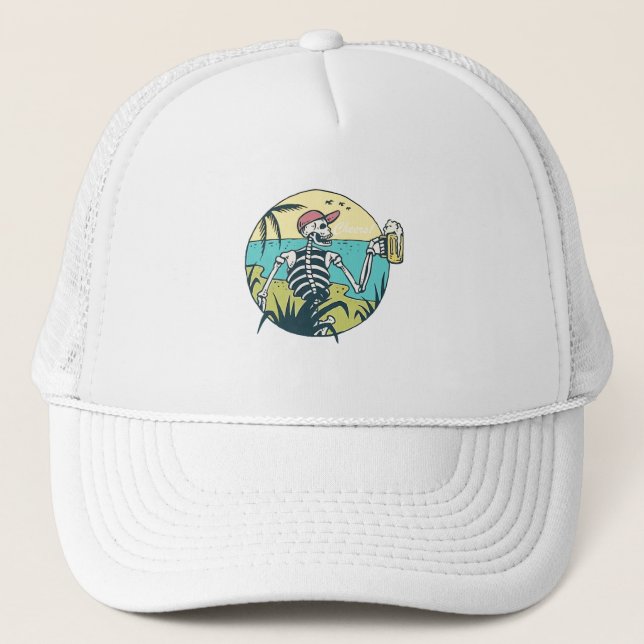 Cheers Skull Trucker Hat (Front)