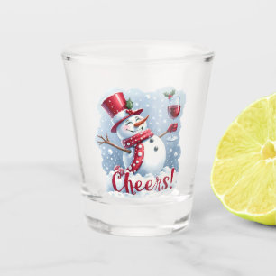 Cheers Snowman Drinking Wine Shot Glass