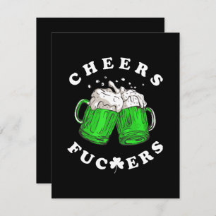 Cheers St Patricks Day Beer Drinking Funny RSVP Card