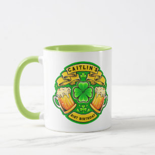 Cheers St Patricks Day Shamrock 21st Birthday Mug