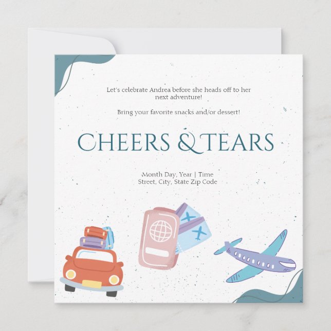 Cheers & Tears Farewell Party Invitation  (Front)