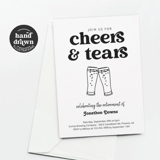 Cheers & Tears Retirement Party Invitation (Creator Uploaded)