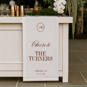 Cheers Terracotta Bar Sign Wedding Vinil Banner