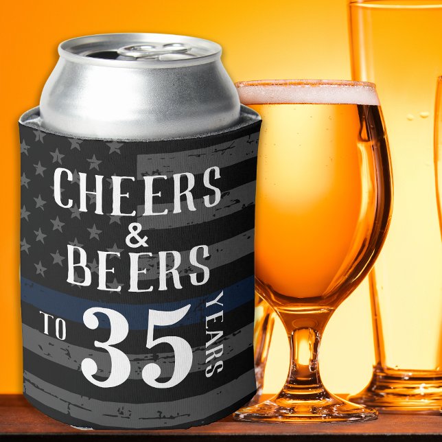 Cheers Thin Blue Line Custom Police Retirement Can Cooler (Creator Uploaded)