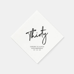 Cheers Thirty   Modern Adult 30th Birthday Party Napkin
