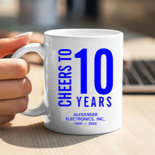 Cheers to 10 Years Business Anniversary Coffee Mug