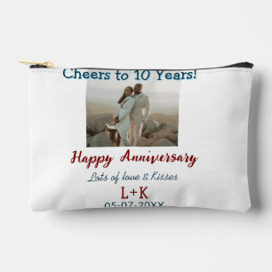 Cheers to 10 Years happy anniversary add photo dat Accessory Pouch