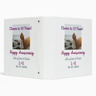 Cheers to 10 Years happy anniversary add photo dat Binder