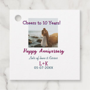 Cheers to 10 Years happy anniversary add photo dat Favour Tags
