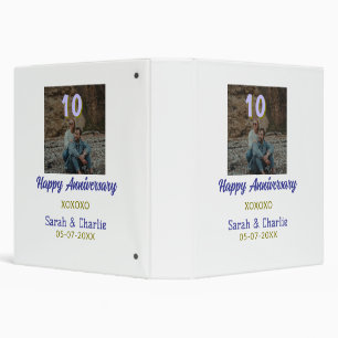 Cheers to 10 Years happy anniversary purple golden Binder