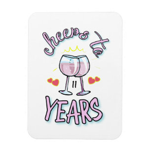 Cheers to 11 years wedding anniversary champagne magnet