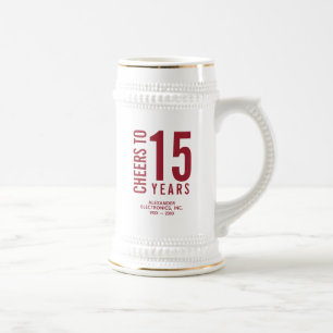 Cheers to 15 Years Business Anniversary Beer Stein