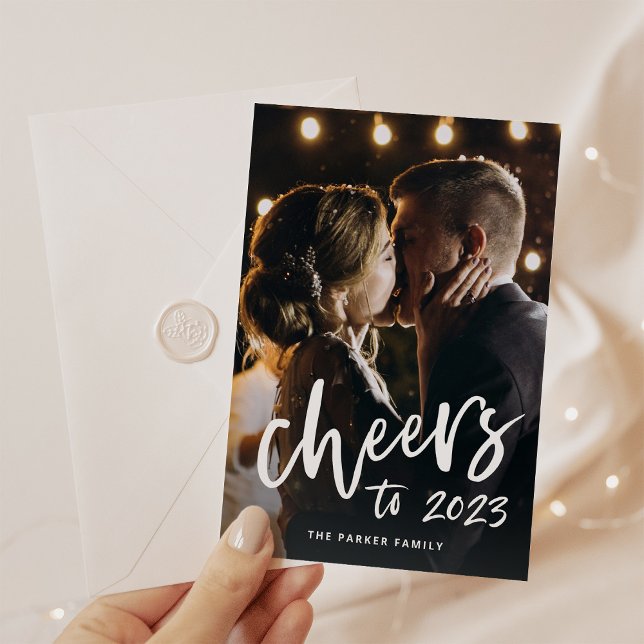 Cheers to 2023 | New Year Casual Script Holiday Card (Creator Uploaded)