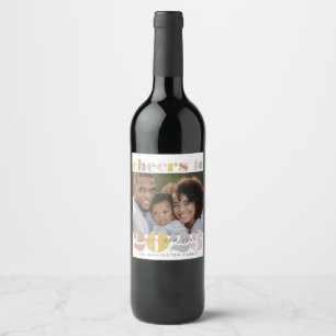 Cheers to 2023 New Year Holiday Photo Wine Label