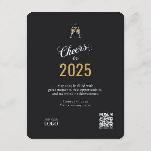 Cheers to 2025 Business Logo Corporate Calendar Holiday Card