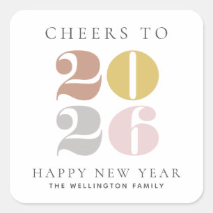 Cheers to 2025 New Years Square Sticker