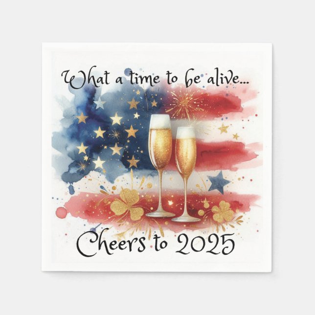 Cheers to 2025 Patriotic Napkin (Front)
