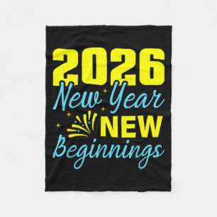 Cheers To 2026 Happy New Year Party New Beginning Fleece Blanket