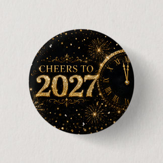 Cheers to 2027 1 inch round button