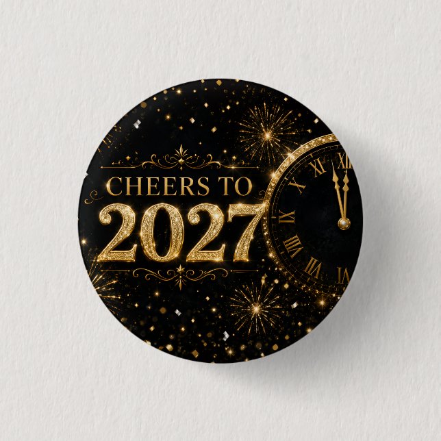 Cheers to 2027 1 inch round button (Front)
