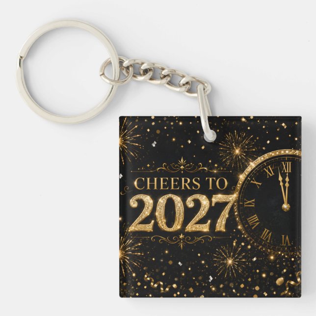 Cheers to 2027 keychain (Front)