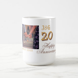 Cheers to 20 Years happy anniversary add photo pas Coffee Mug
