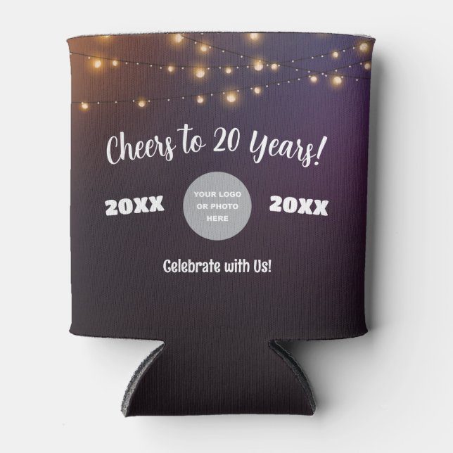 Cheers to 20 Years String Lights Can Cooler (Front)